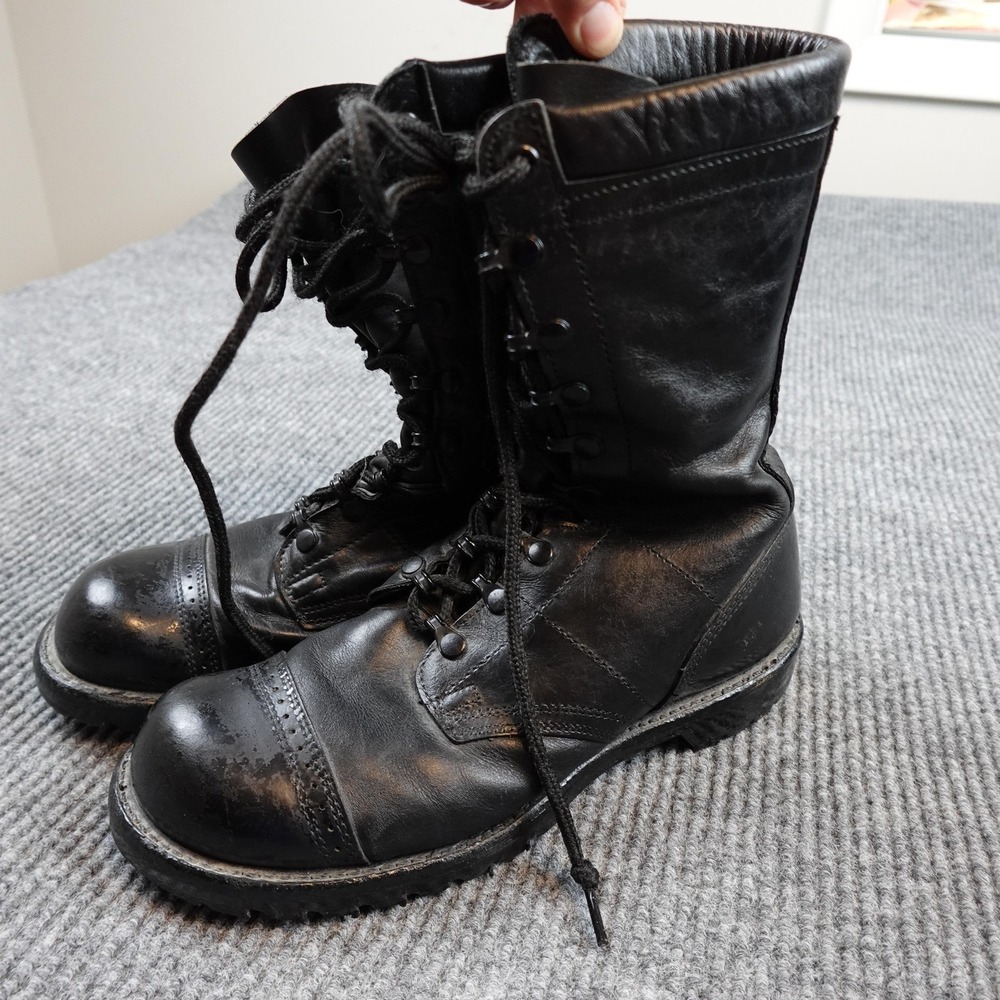 Corcoran Boots Mens Size 8 Black Leather Combat Cap Toe Vibram USA Military